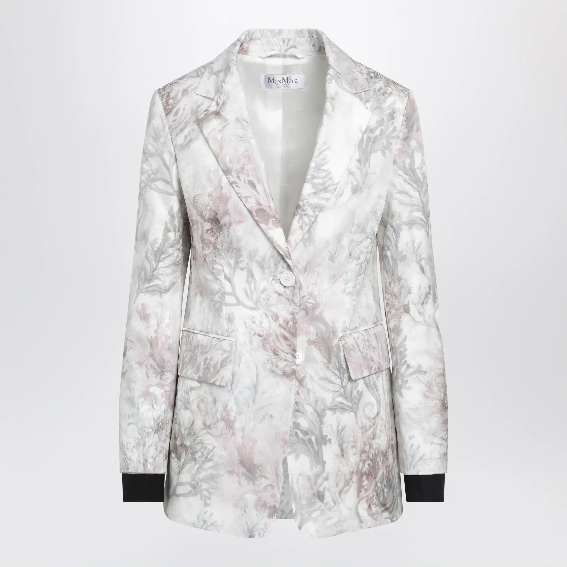Slim Blazer In Printed Organza And Cotton Gabardine sold by Wanan Luxury
