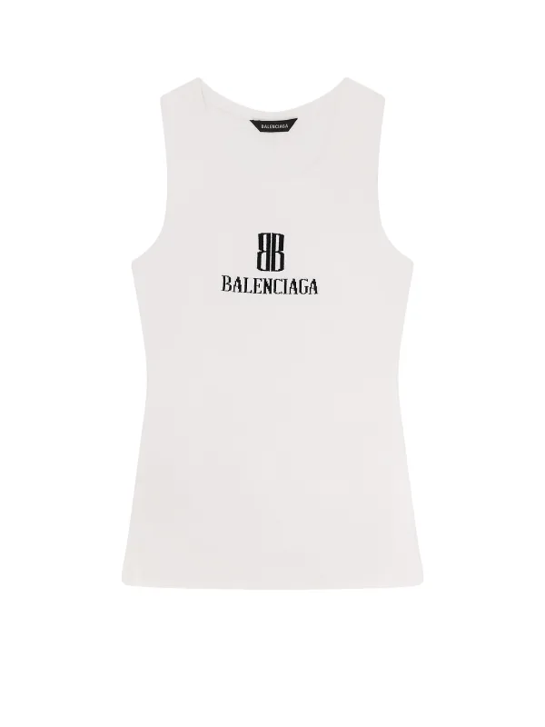 Ribbed Viscose Blend Tank Top made by Balenciaga