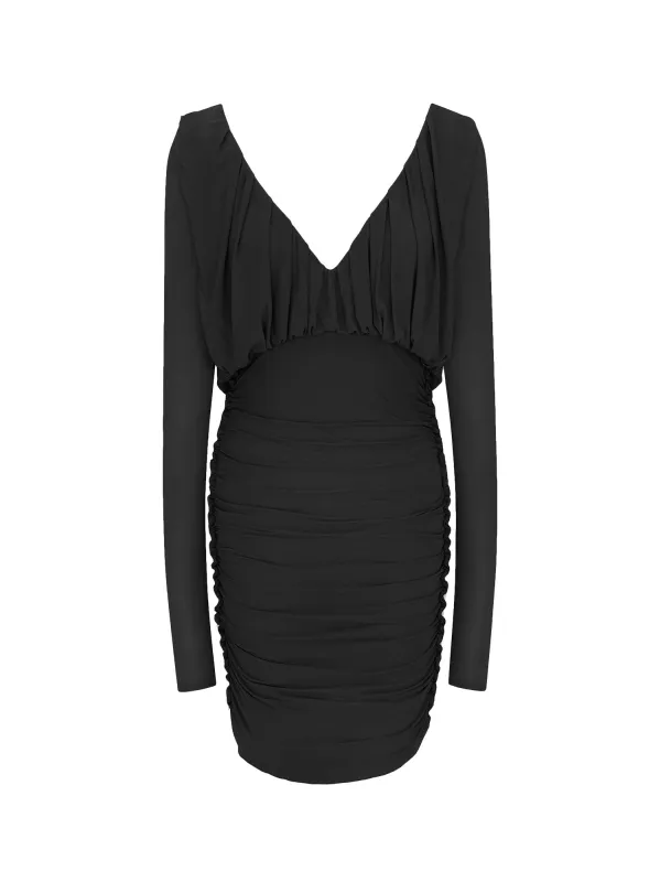 Cupro Dress With Drapery made by Yves Saint Laurent