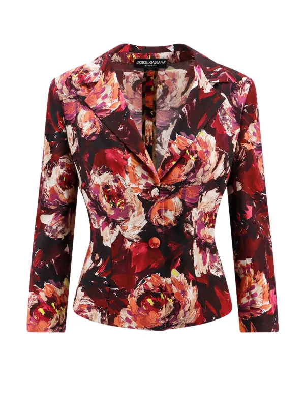 Cady Blazer With Peonie Flower Print made by Dolce & Gabanna
