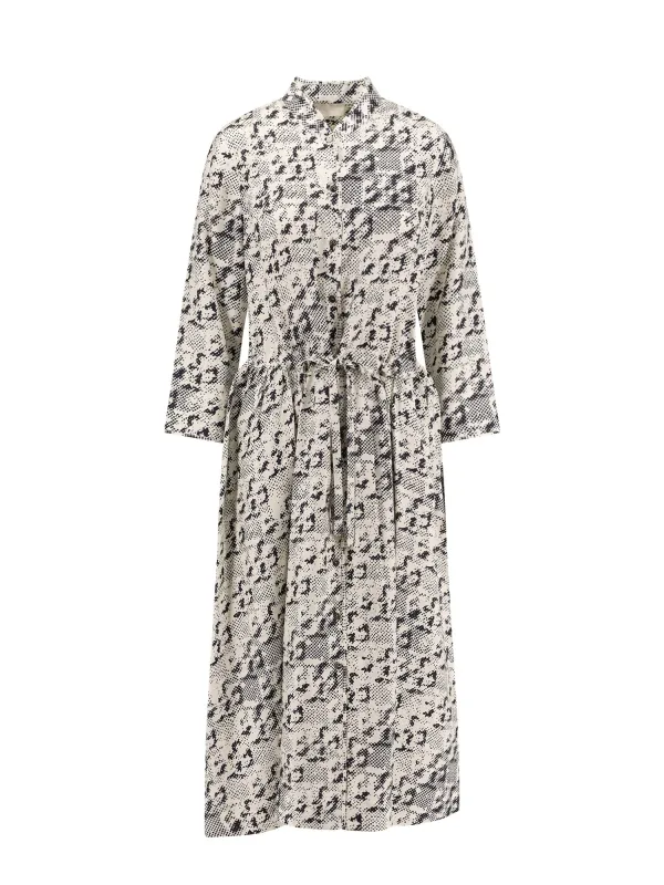 Silk Dress With Pixelated Logo Print made by Tory Burch