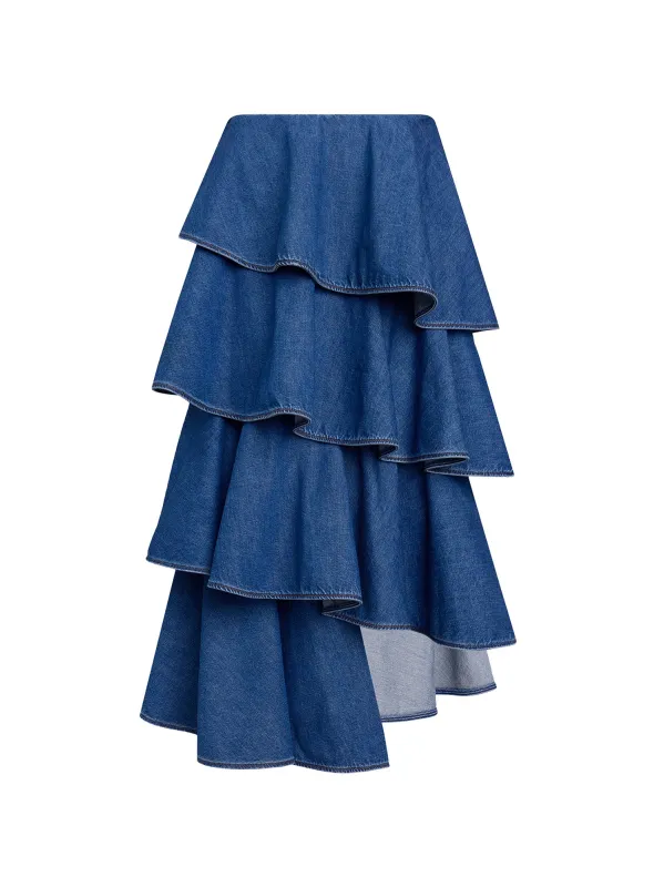 Spiral Denim Skirt made by Alaia