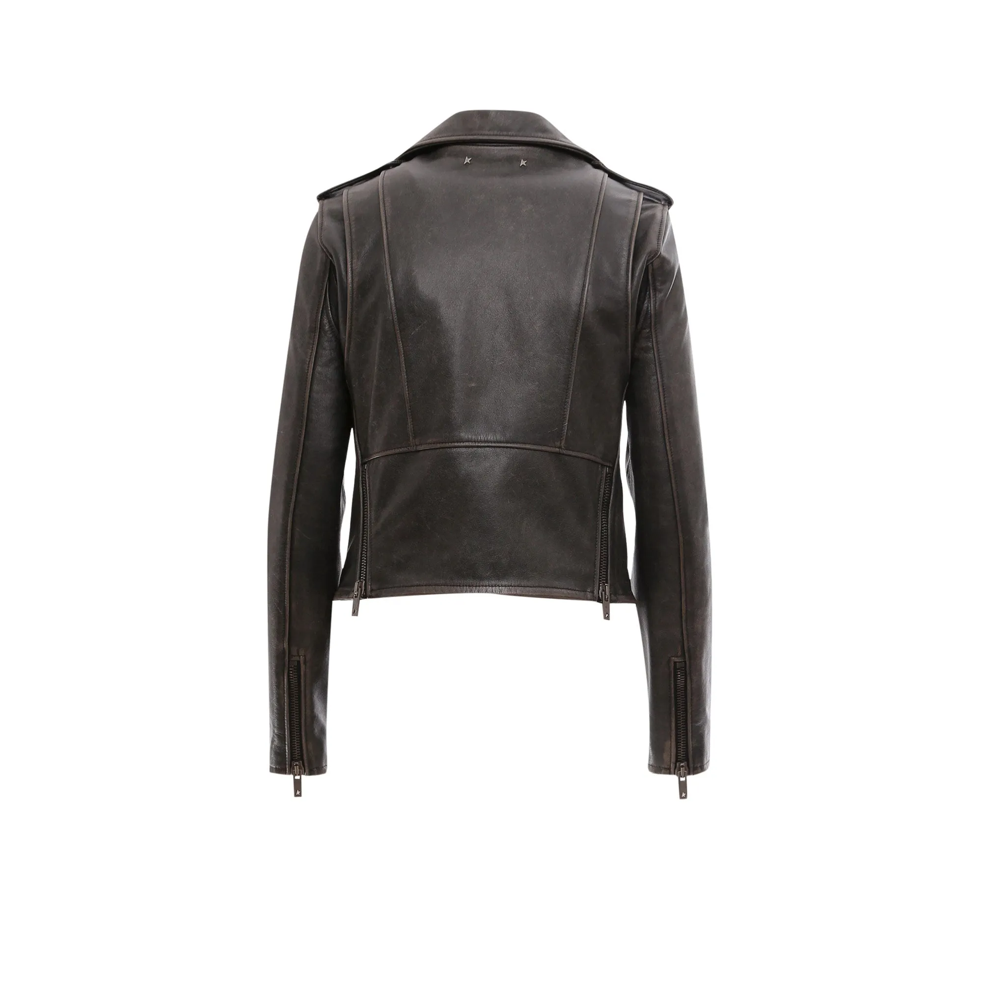 Slim Fit Destiny Lived-In Effect Leather Biker sold by Wanan Luxury product image thumbnail 4