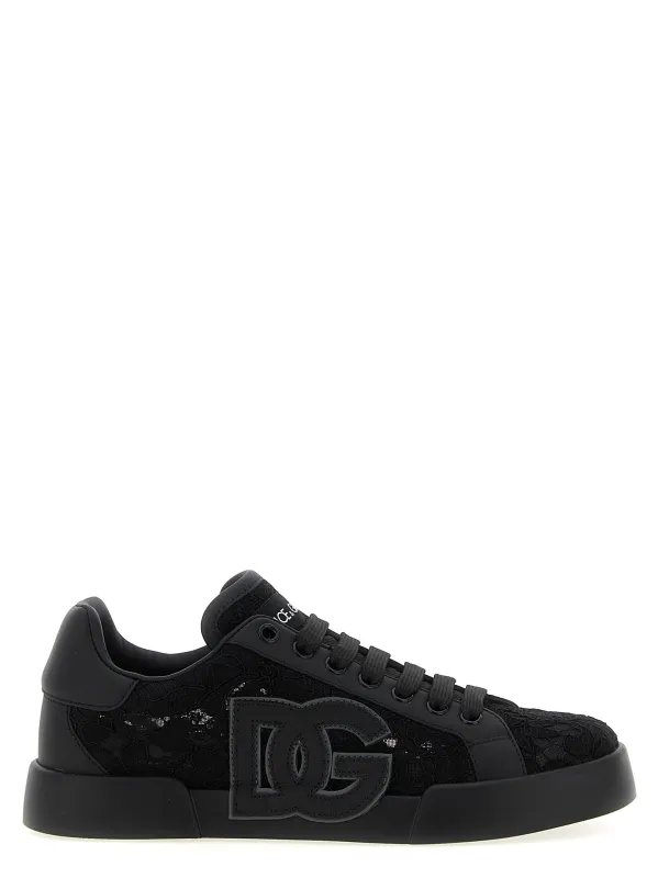 Portofino Light Strobel Sneakers Black made by Dolce & Gabanna