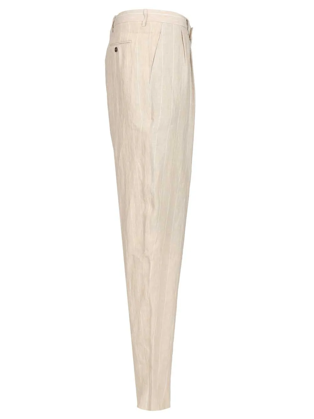 Double Pleated Linen Trousers Beige sold by Wanan Luxury product image thumbnail 3