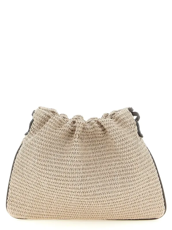 Bc Duo Clutch Beige made by Brunello Cucinelli
