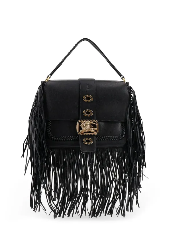 Rider Leather Shoulder Bag With Fringed Edges made by Burberry