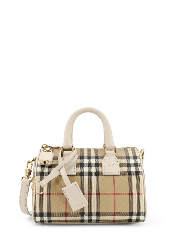 Bowling Coated Canvas Crossbody Bag With Check Motif made by Burberry