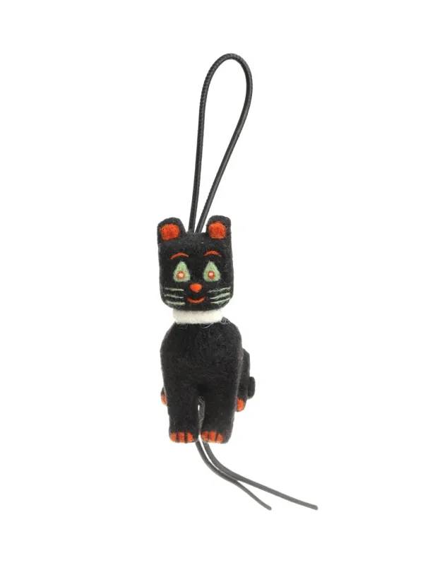 Felt Cat Charm By Louis Wain Keyrings Black made by Loewe