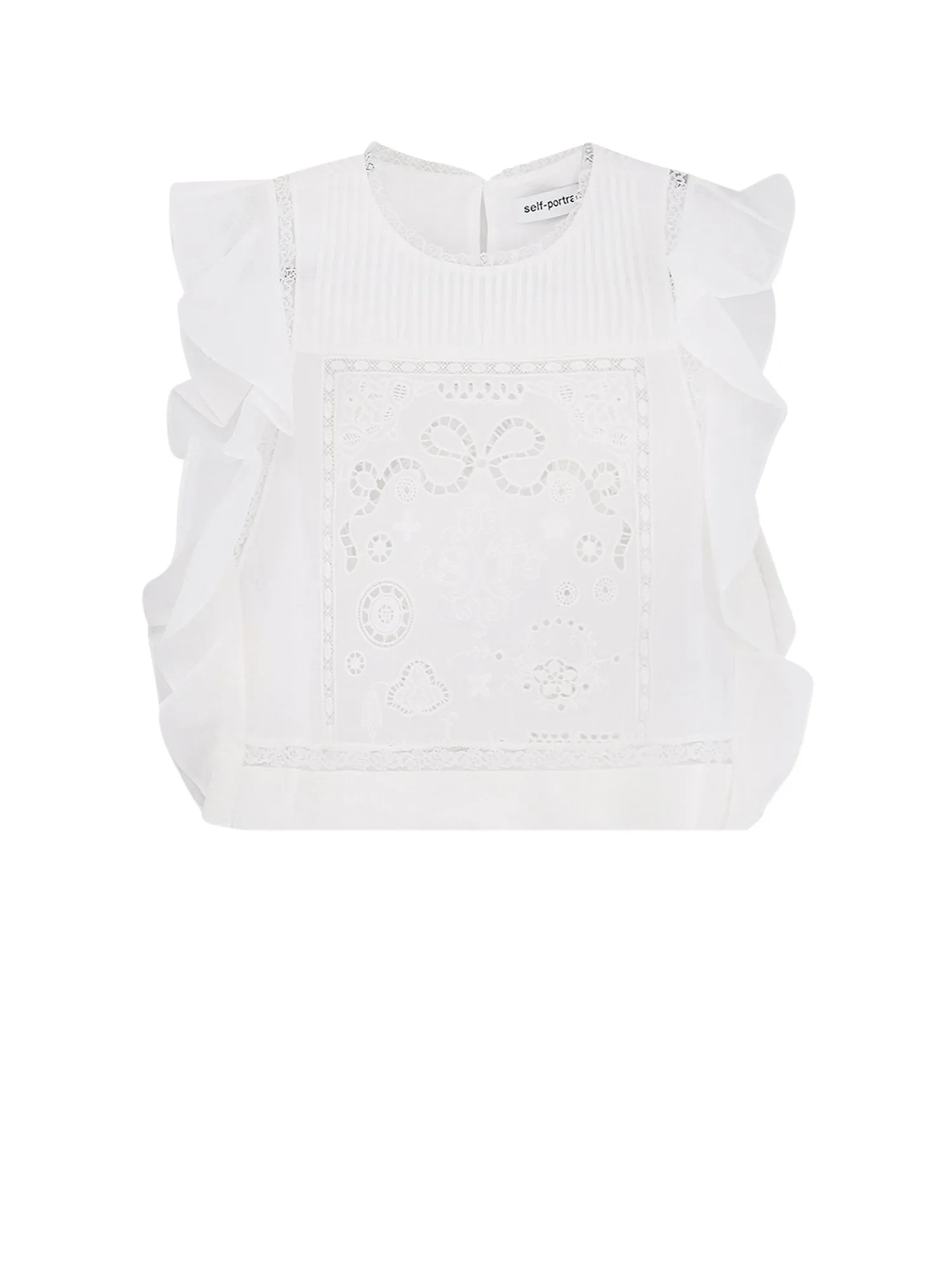 Ramie Top With Lace Inserts sold by Wanan Luxury