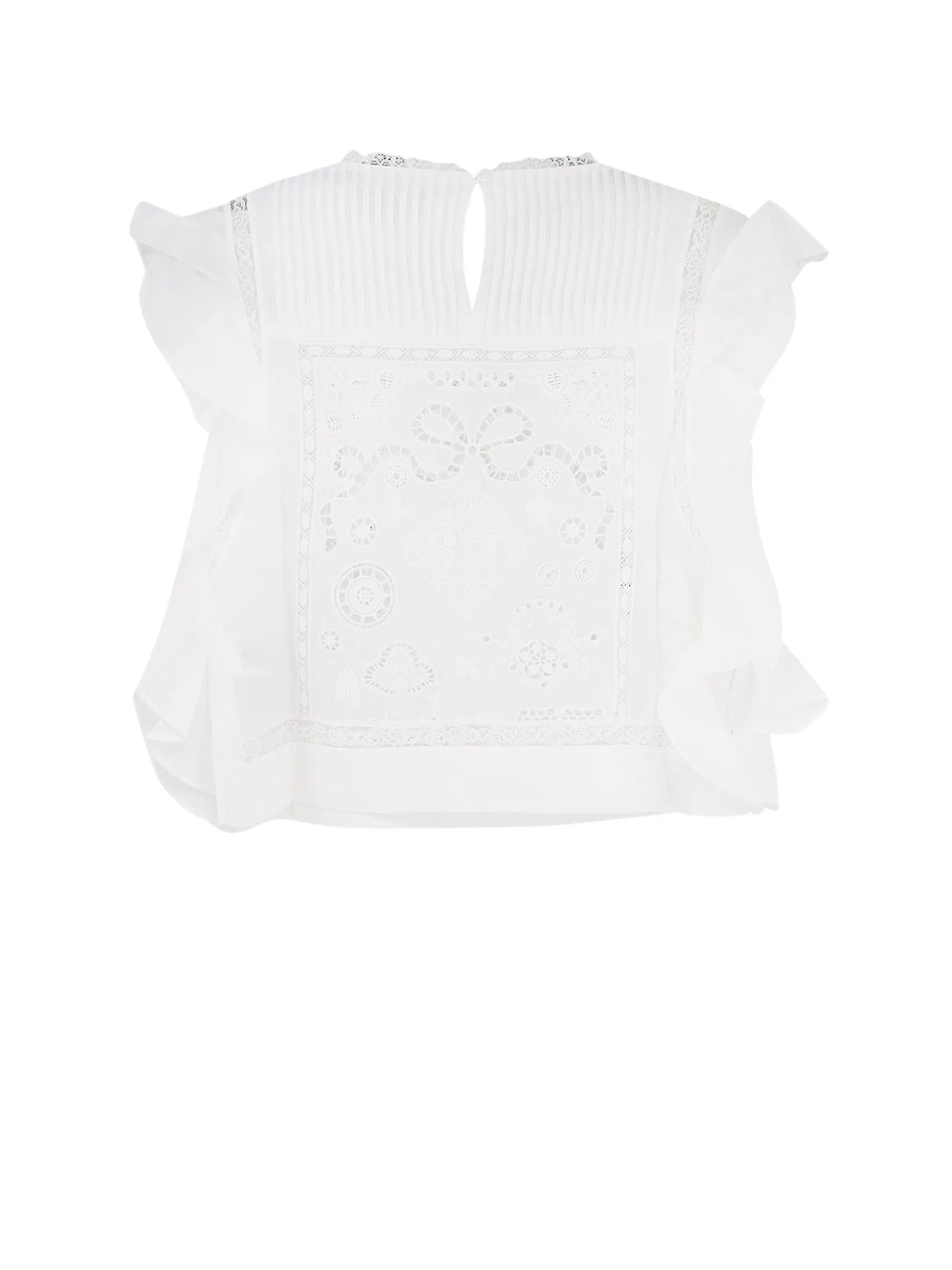 Ramie Top With Lace Inserts sold by Wanan Luxury product image thumbnail 2
