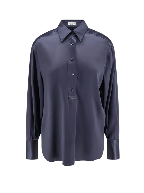 Silk Shirt With Monili Detail made by Brunello Cucinelli