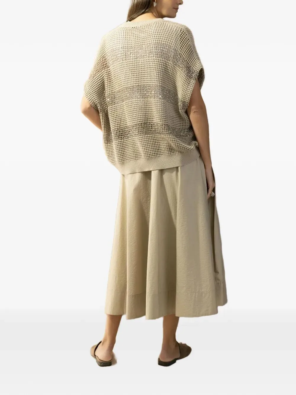 Openwork Knit Crewneck Top With Micro Sequins sold by Wanan Luxury product image thumbnail 3