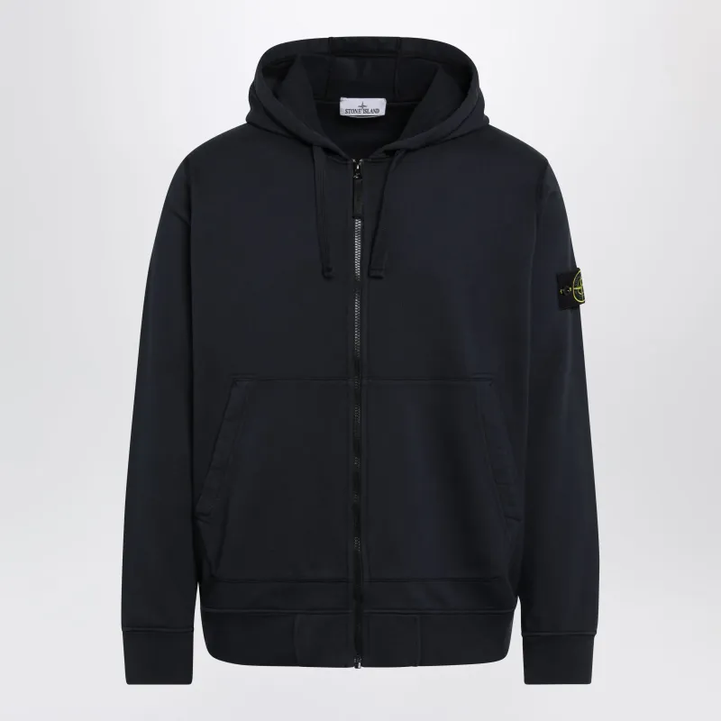 Regular-Fit Hooded Zip Hoodie In Organic Cotton, Blue made by Stone Island