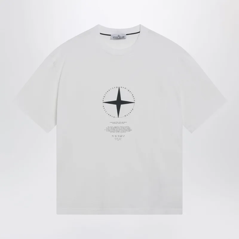Regular-Fit Organic Cotton T-Shirt With Print In White made by Stone Island