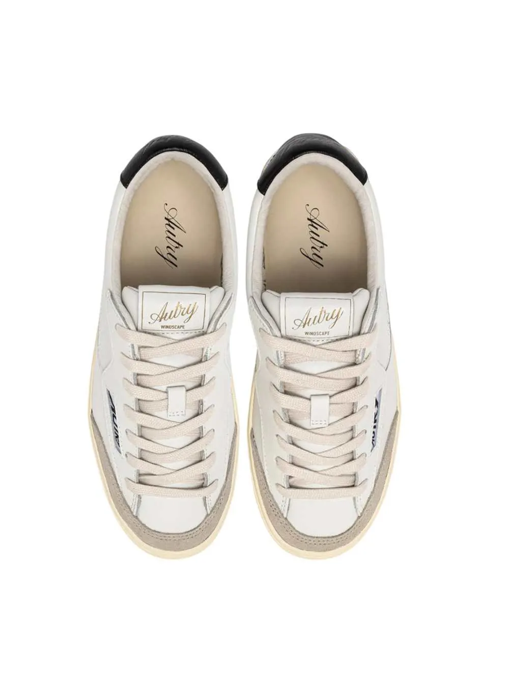 Windscape Low Leather Sneakers In Black And White sold by Wanan Luxury product image thumbnail 4