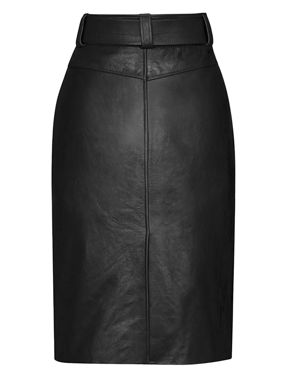Belted Pencil Skirt In Creased Leather sold by Wanan Luxury product image thumbnail 2