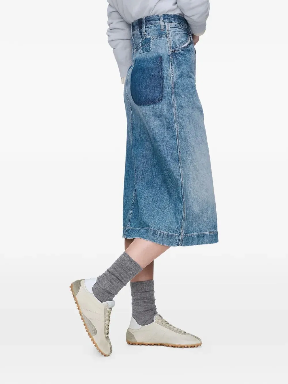Denim Midi Skirt sold by Wanan Luxury product image thumbnail 3