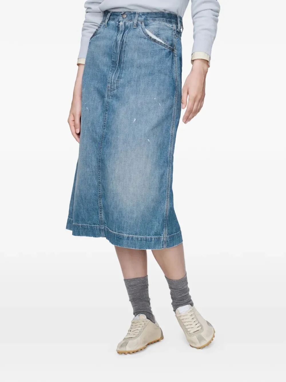 Denim Midi Skirt sold by Wanan Luxury product image thumbnail 4