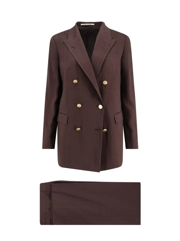 Jasmine Pinstripe Linen And Viscose Suit made by Tagliatore