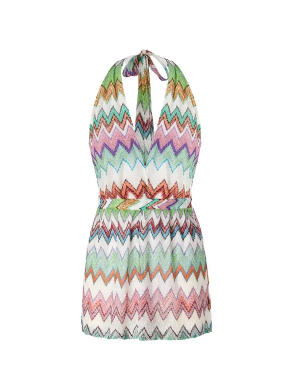 Zig Zag Short Jumpsuit made by Wanan Luxury