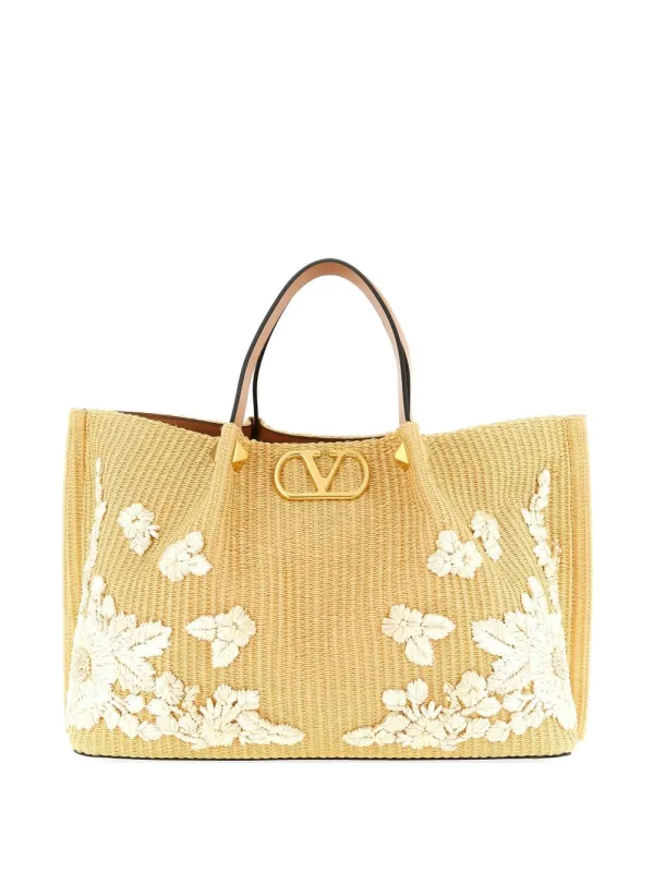 Vlogo Signature Medium Rafia Tote made by Valentino Garavani