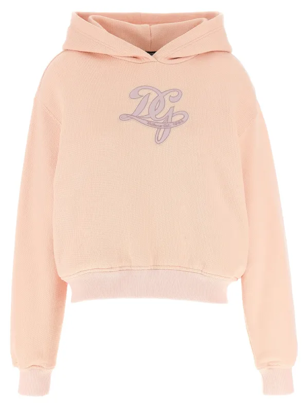 Logo Embroidery Hoodie Sweatshirt Pink made by Dolce & Gabanna