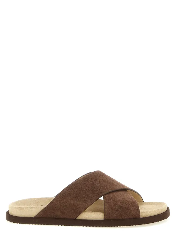 Crossover Sandals Brown made by Brunello Cucinelli