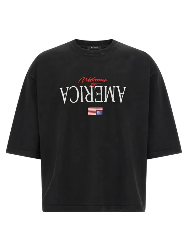 Welcome To America- Buffalo T-Shirt Black made by Willy Chavarria