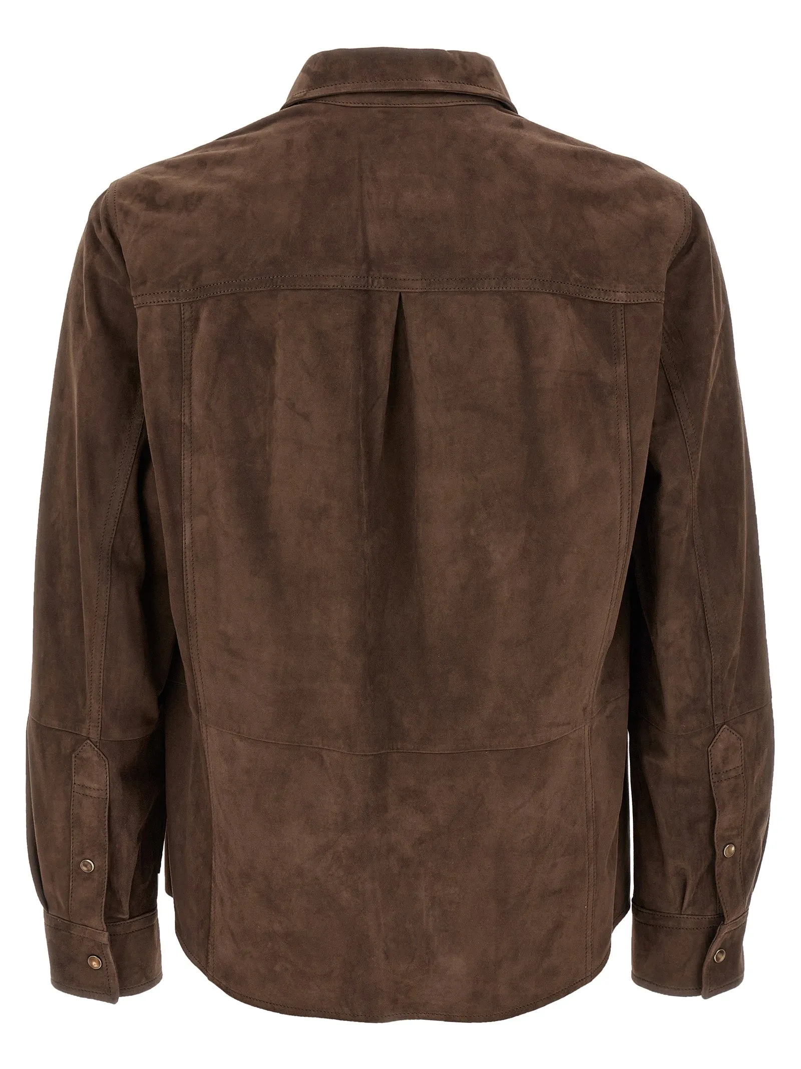 Suede Overshirt Shirt And Blouse Brown sold by Wanan Luxury product image thumbnail 2