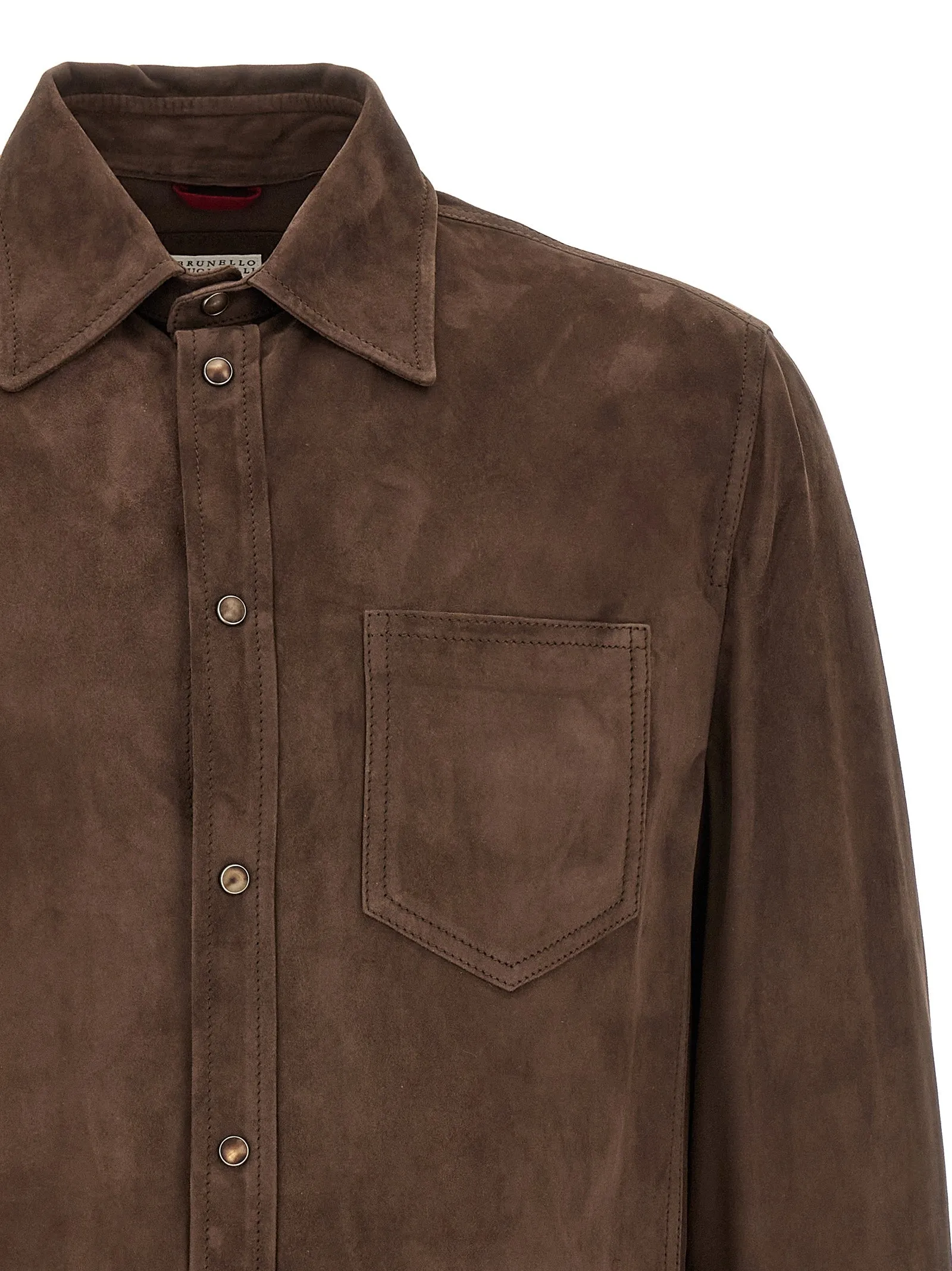 Suede Overshirt Shirt And Blouse Brown sold by Wanan Luxury product image thumbnail 3