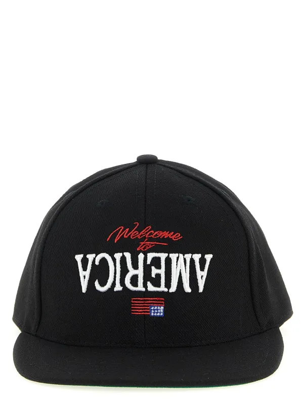 Welcome To America Hats Black made by Willy Chavarria