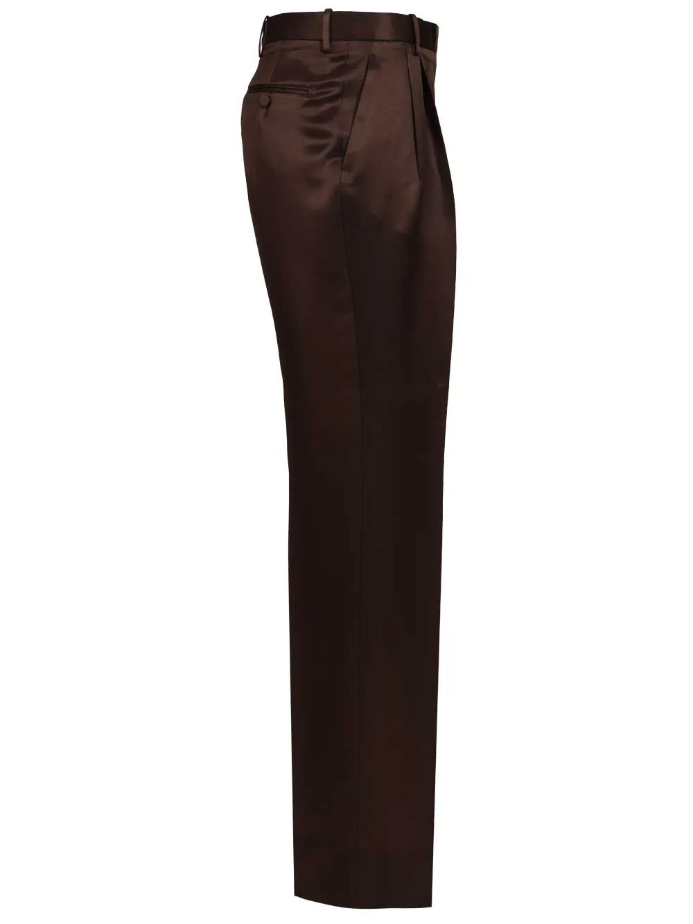 Tailored Silk Trousers Brown sold by Wanan Luxury product image thumbnail 3
