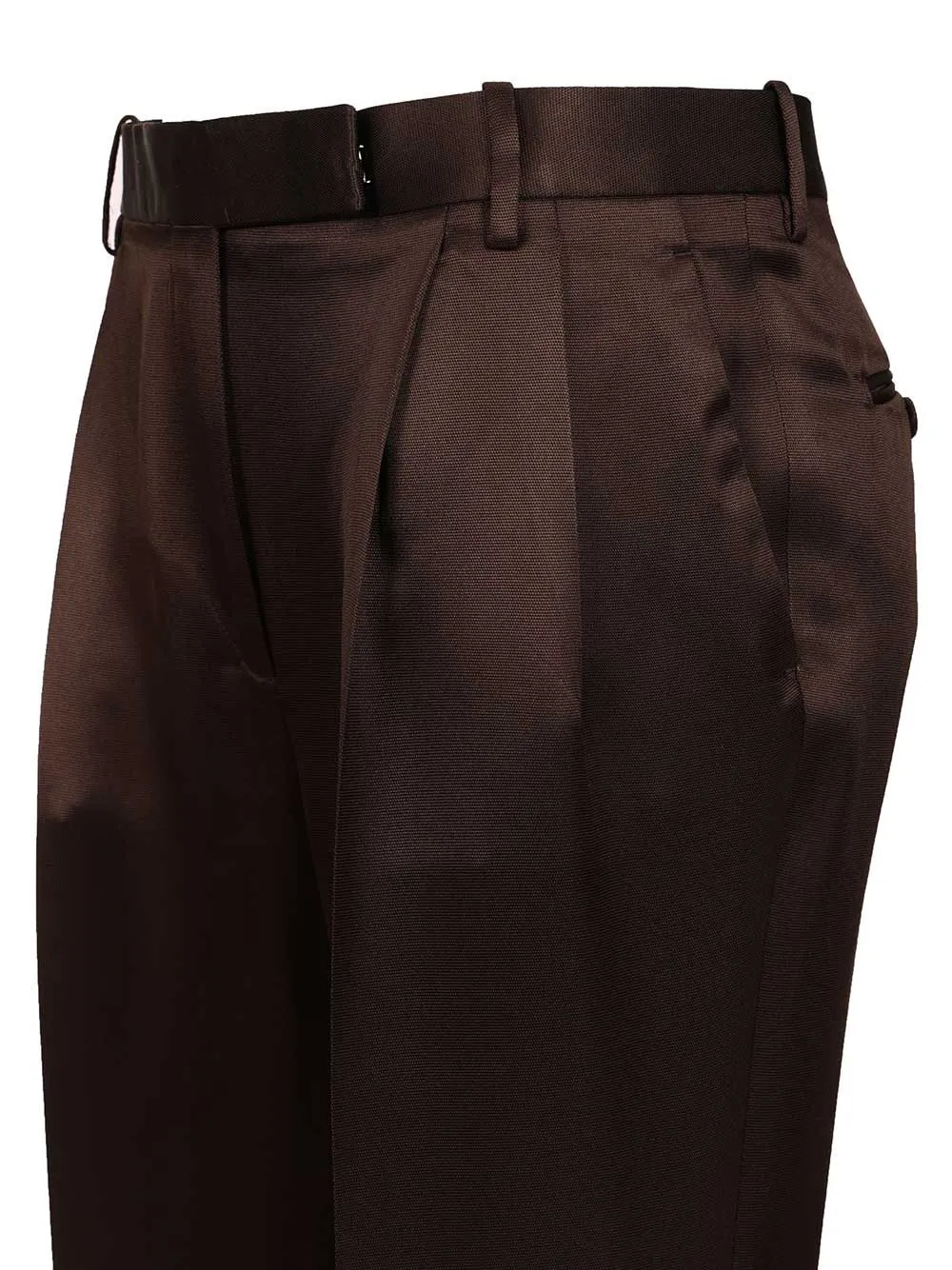Tailored Silk Trousers Brown sold by Wanan Luxury product image thumbnail 5