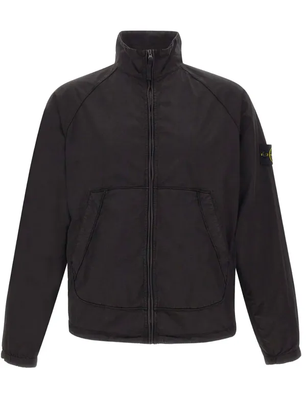 Cotton Canvas Zip-Up Track Jacket made by Stone Island