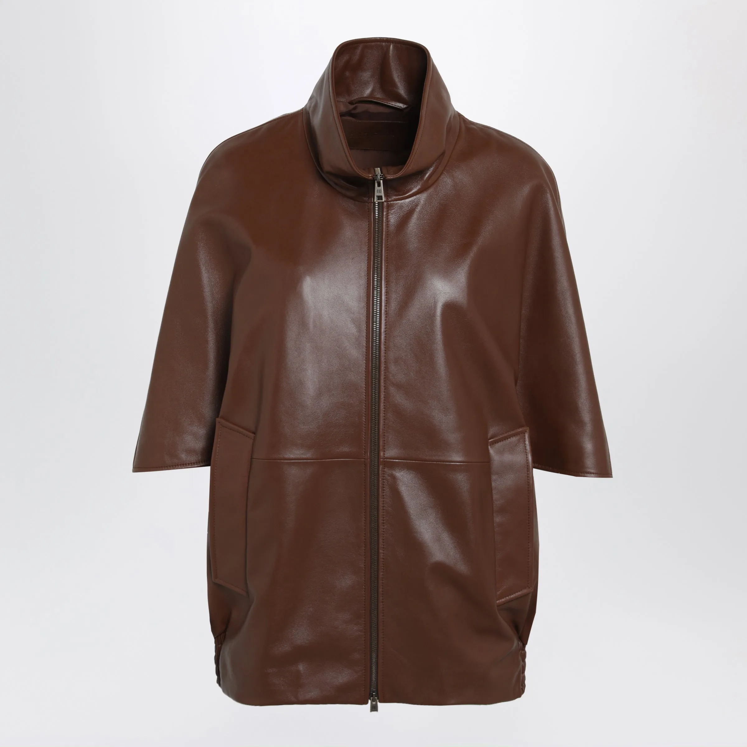 Cooon Bomber Jacket In Lamb Leather, Castor sold by Wanan Luxury