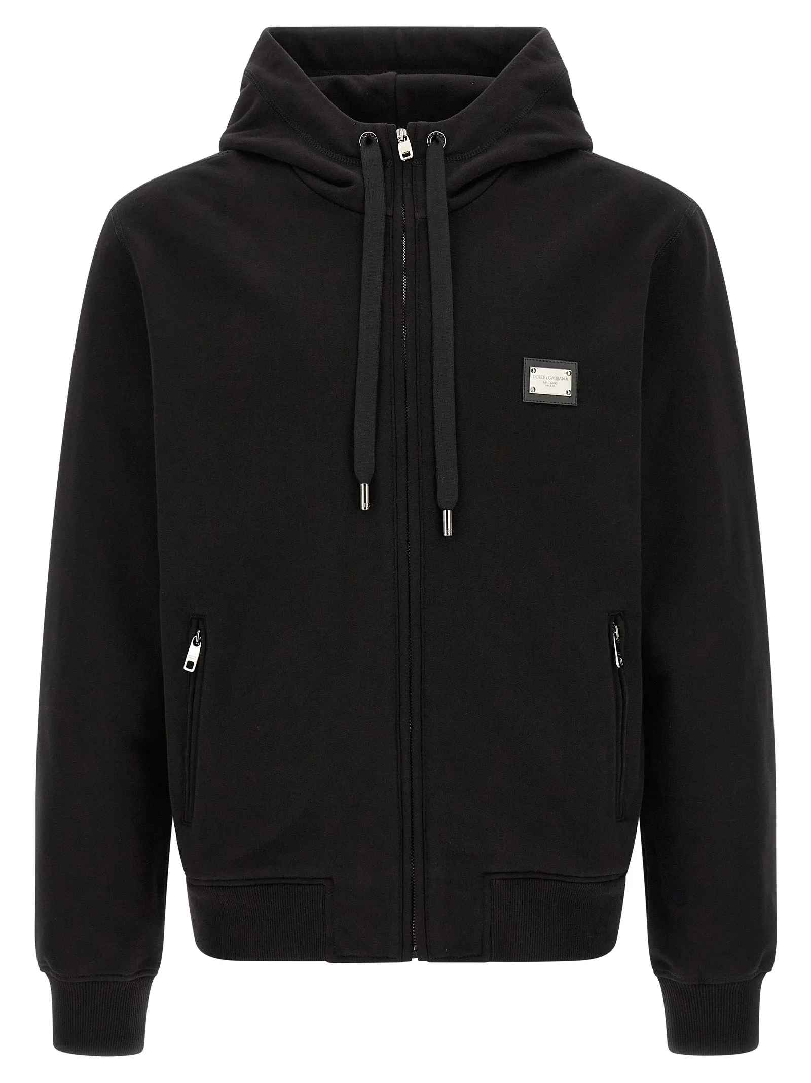 Logo Plaque Hoodie Sweatshirt Black sold by Wanan Luxury