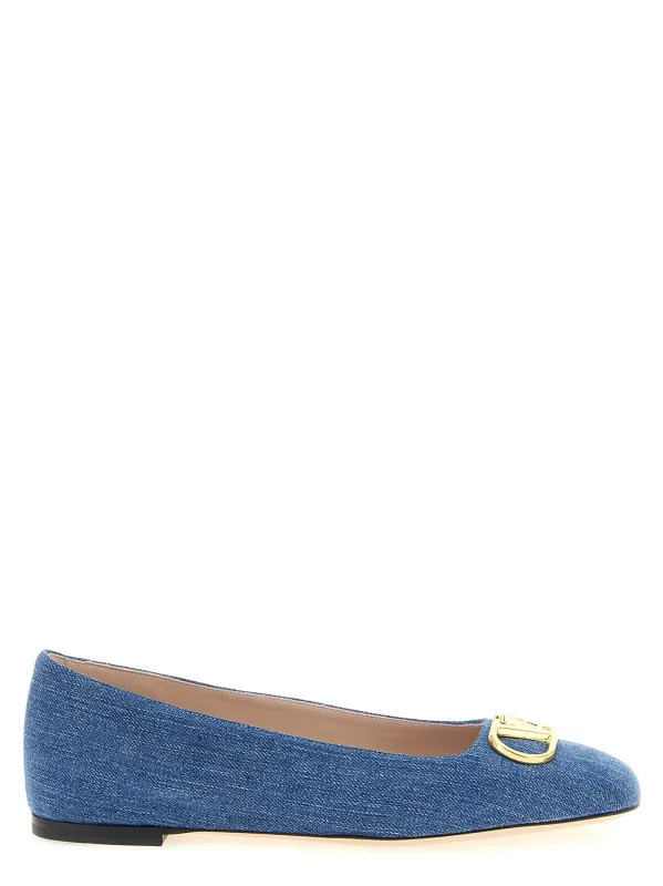 Vlogo Signature Flat Shoes Blue made by Valentino Garavani