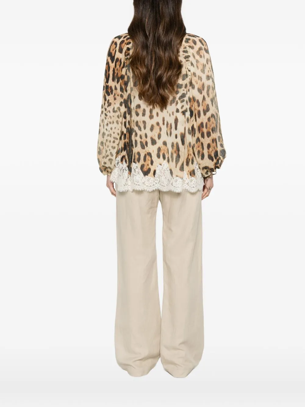 Lace-Detail Printed Blouse sold by Wanan Luxury product image thumbnail 4