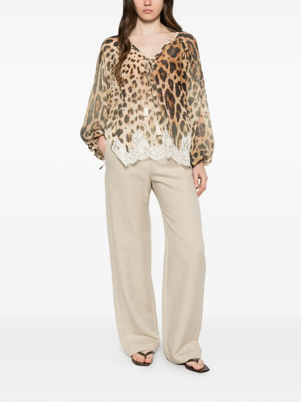 Lace-Detail Printed Blouse sold by Wanan Luxury product image thumbnail 2