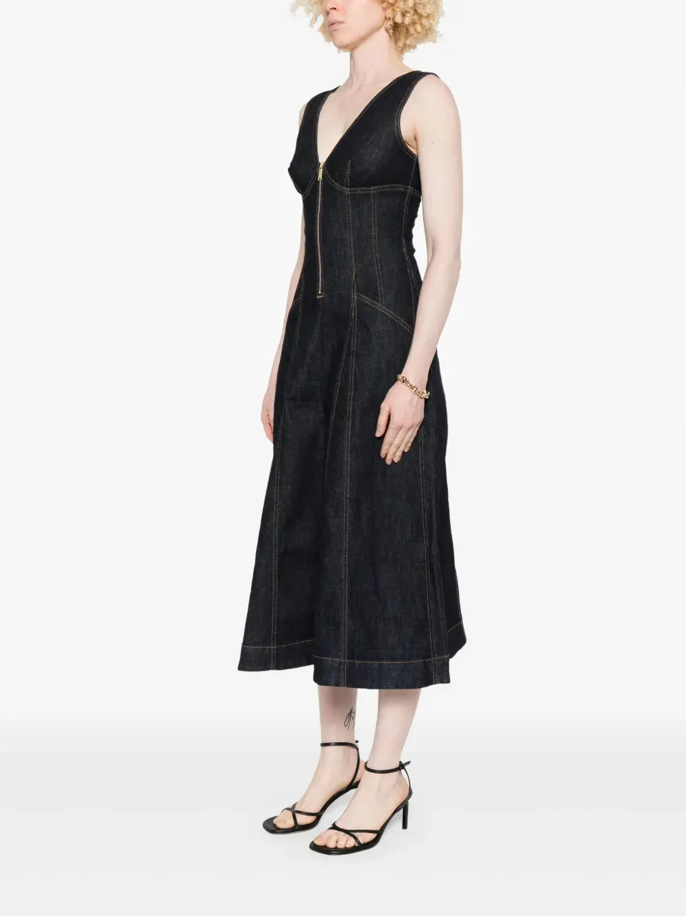 Denim Midi Dress sold by Wanan Luxury product image thumbnail 3