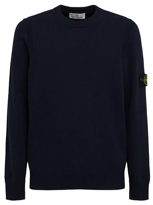 Loose Fit Ribbed Cotton Crewneck Sweater made by Stone Island