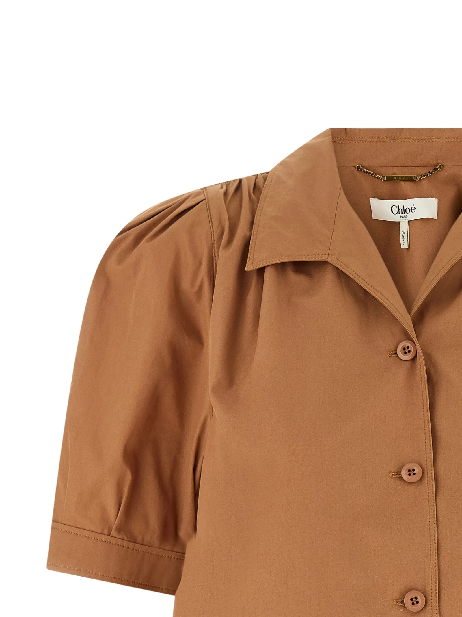 Logo Embroidery Shirt Shirt And Blouse Brown sold by Wanan Luxury product image thumbnail 3
