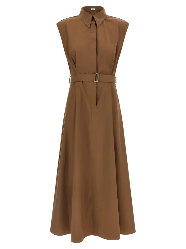 Chemisier Dress Dresses Brown made by Brunello Cucinelli