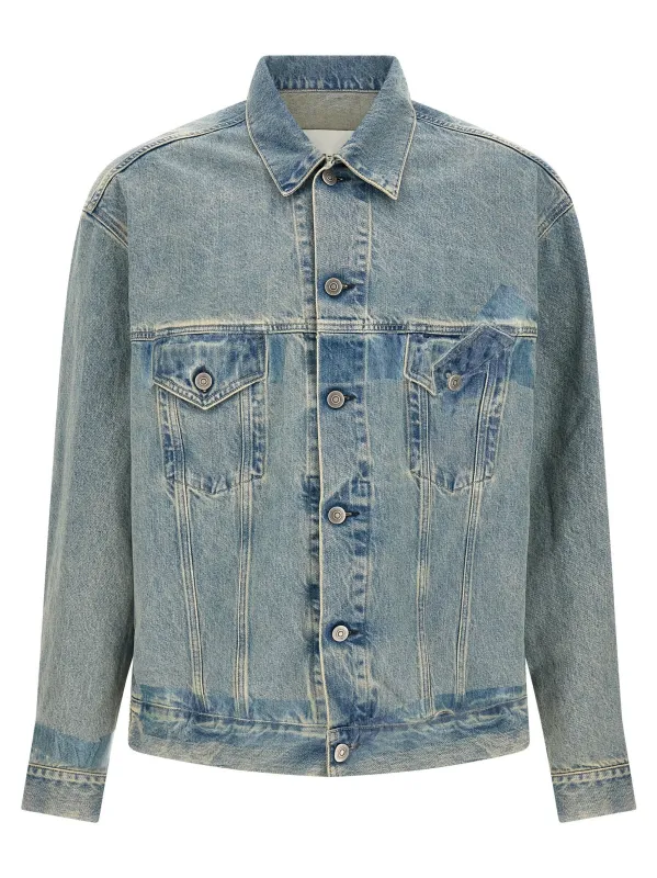 Taped Puffer Jackets Blue made by Maison Margiela