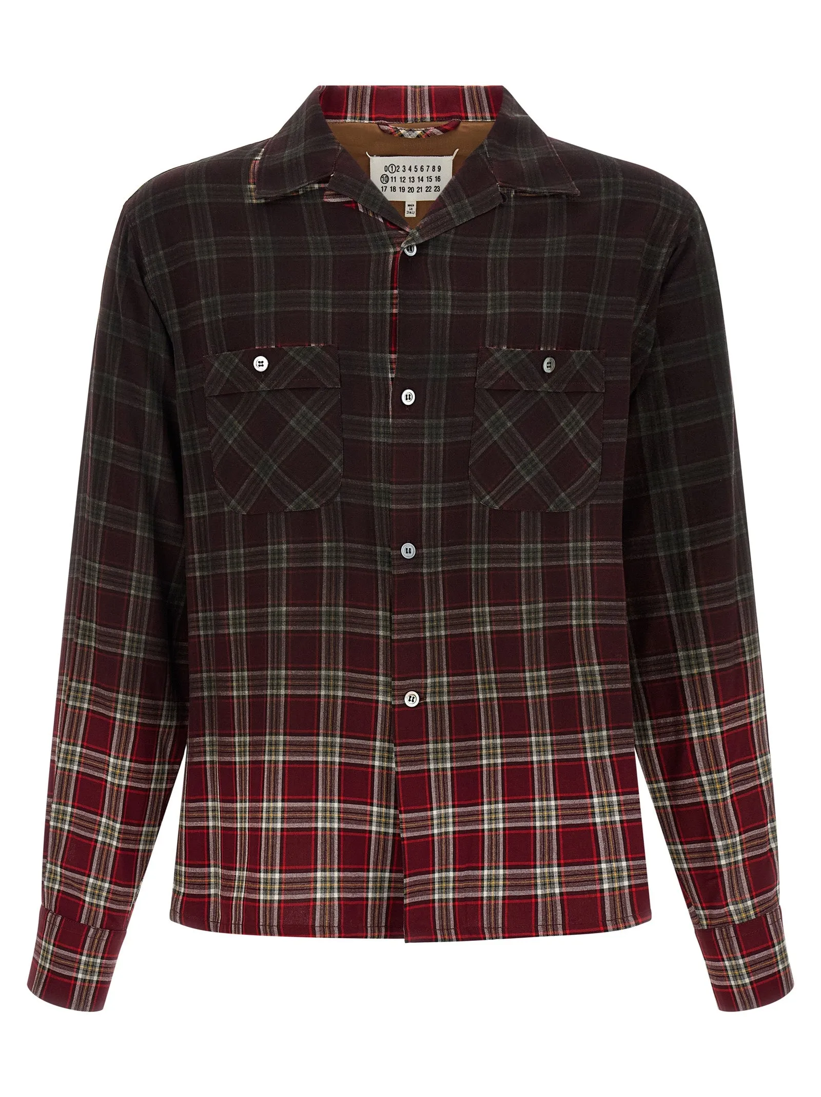 Check Shirt With Gradient Effect Shirt And Blouse Red sold by Wanan Luxury