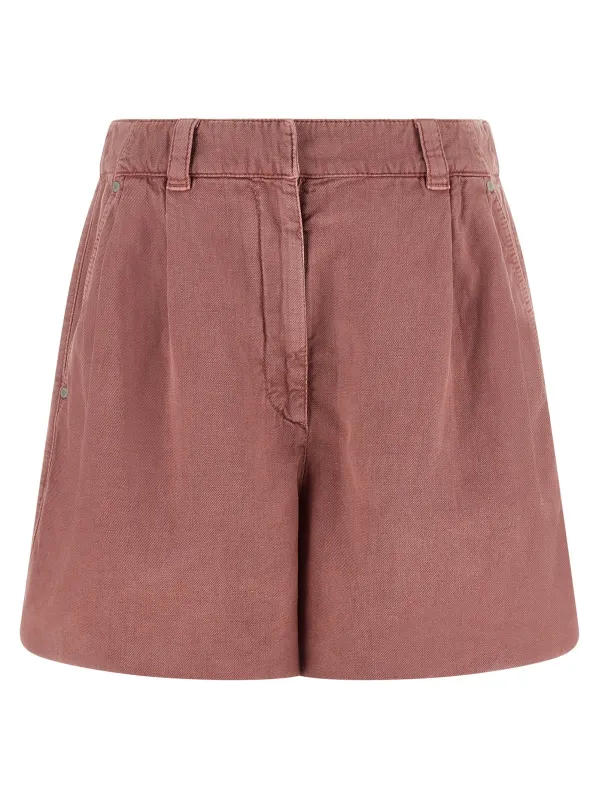 Baggy Bermuda And Short Pink made by Brunello Cucinelli