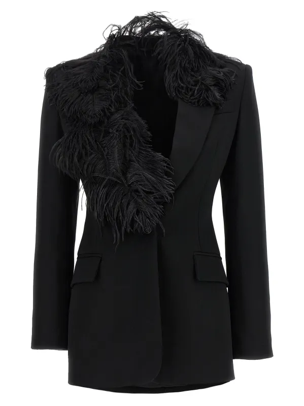 Feather Blazer Blazers Black made by The Attico
