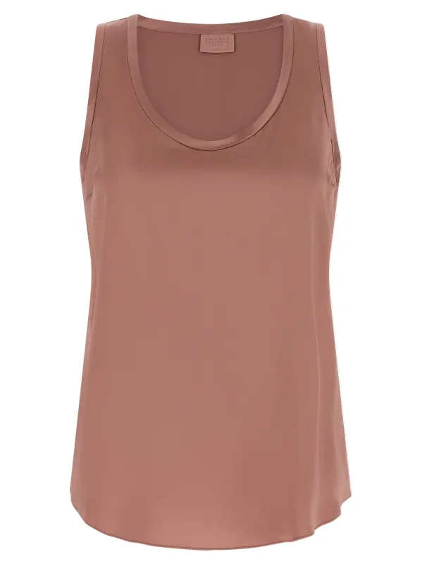 Satin Top Tops Pink made by Brunello Cucinelli