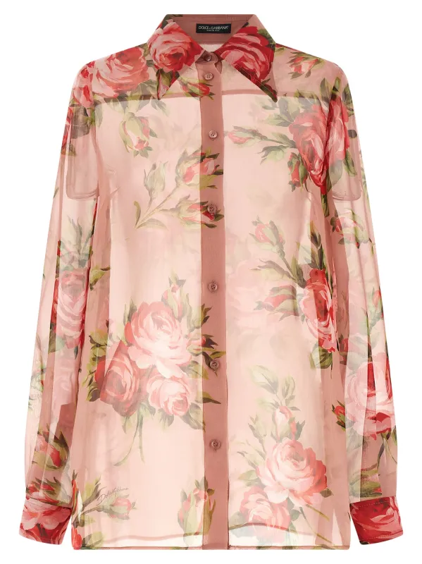 Bouquet Rose Shirt And Blouse Pink made by Dolce & Gabanna